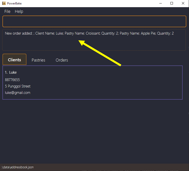 added order into powerbake